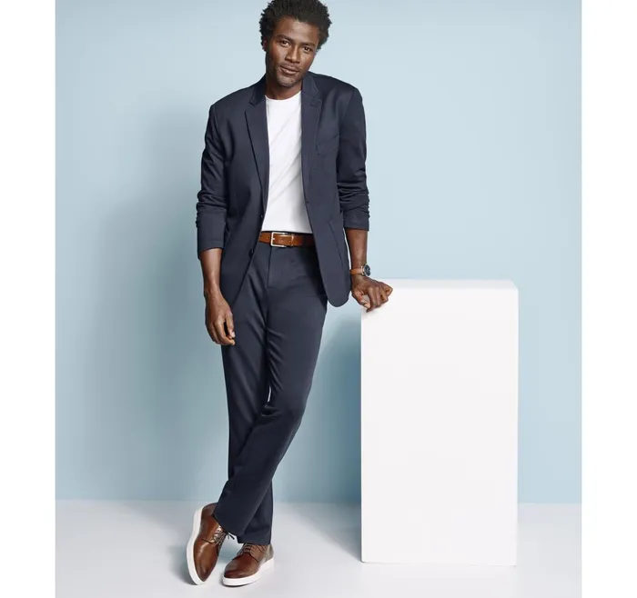 Men Xc Flex Knit Blazer Navy Solid JohnstonandMurphy Blazers Men Xc Flex Knit Blazer Navy Solid JohnstonandMurphy Blazers