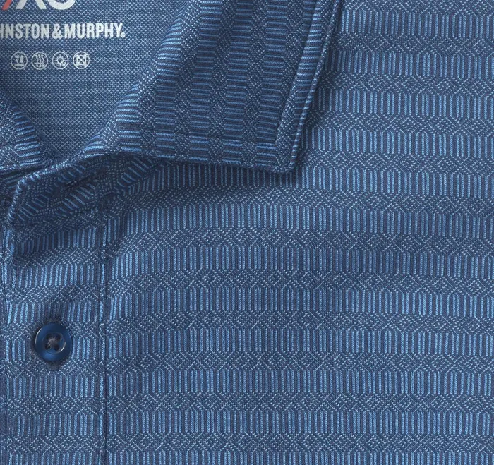 Men Xc4 Jacquard Performance Polo Navyblue Geo JohnstonandMurphy Polos and Tees Men Xc4 Jacquard Performance Polo Navyblue Geo JohnstonandMurphy Polos and Tees