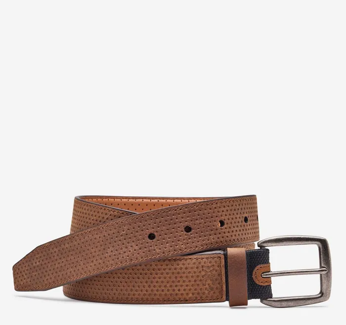 Men Xc4 Perforated Belt Tan Oiled JohnstonandMurphy Belts
