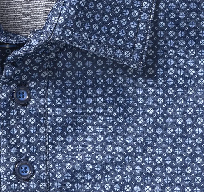 Men Xc4 Performance Polo Navy Geo JohnstonandMurphy Polos and Tees Men Xc4 Performance Polo Navy Geo JohnstonandMurphy Polos and Tees