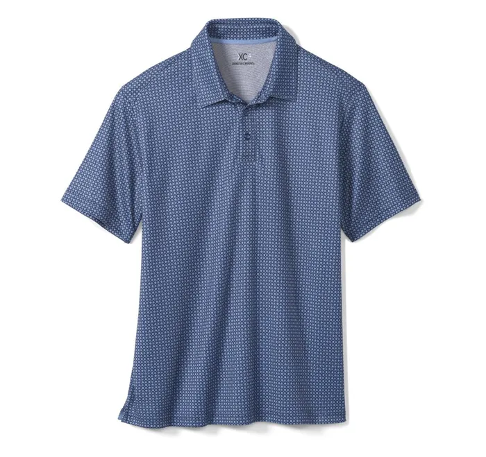 Men Xc4 Performance Polo Navy Geo JohnstonandMurphy Polos and Tees Men Xc4 Performance Polo Navy Geo JohnstonandMurphy Polos and Tees