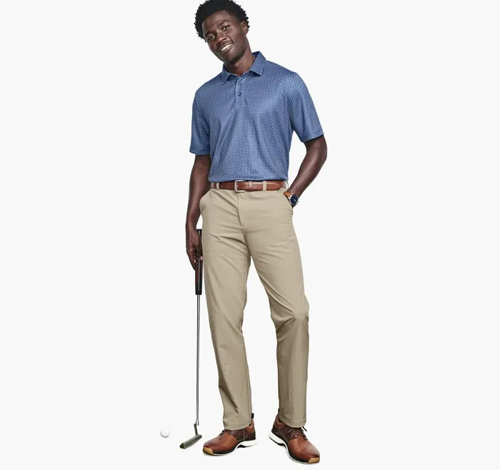 Men Xc4 Performance Polo Navy Geo JohnstonandMurphy Polos and Tees Men Xc4 Performance Polo Navy Geo JohnstonandMurphy Polos and Tees