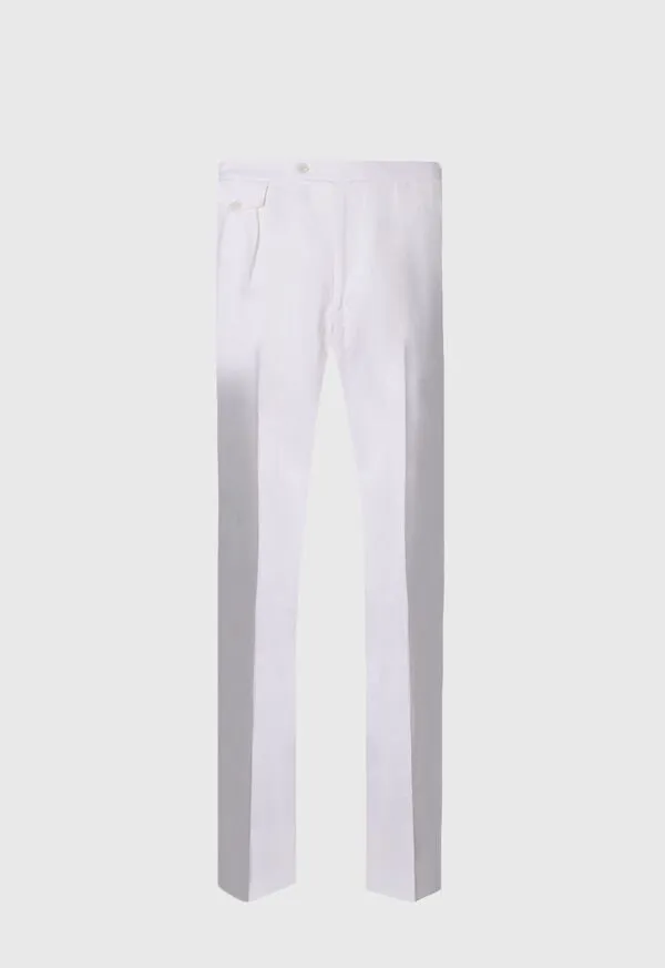 Mens Linen Washed Pleated Front Trouser Sand Pants Paulstuart