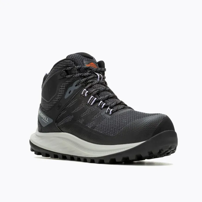 Merrell Boots Women Antora Mid Waterproof Carbon Fiber Shoe Black