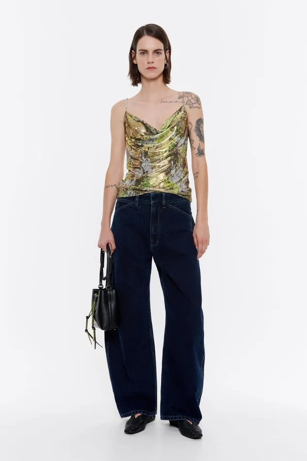 Metallic Black Mimosa Top Mimosa Black Women Bimba Y Lola TShirts