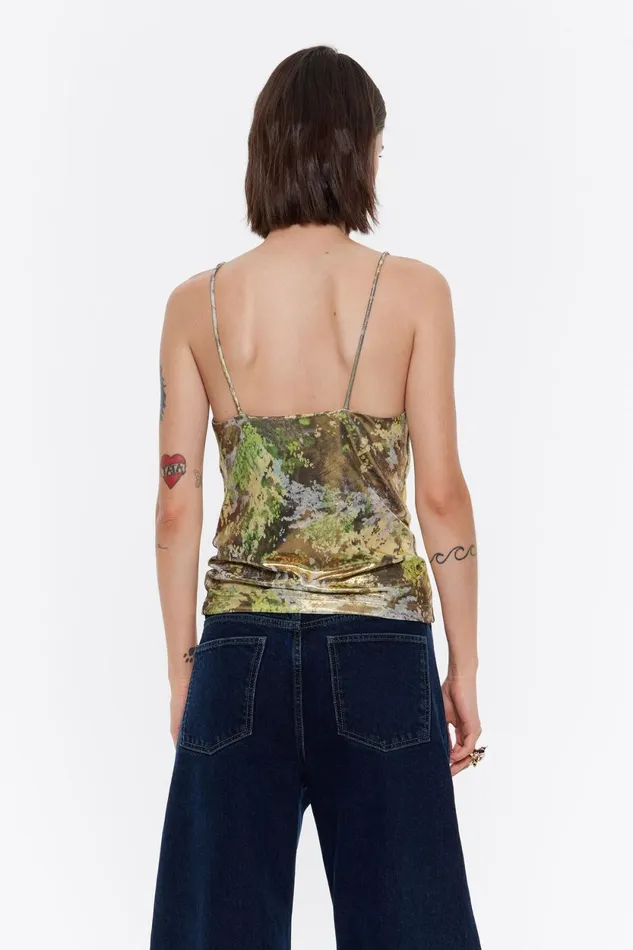 Metallic Black Mimosa Top Mimosa Black Women Bimba Y Lola TShirts Metallic Black Mimosa Top Mimosa Black Women Bimba Y Lola TShirts