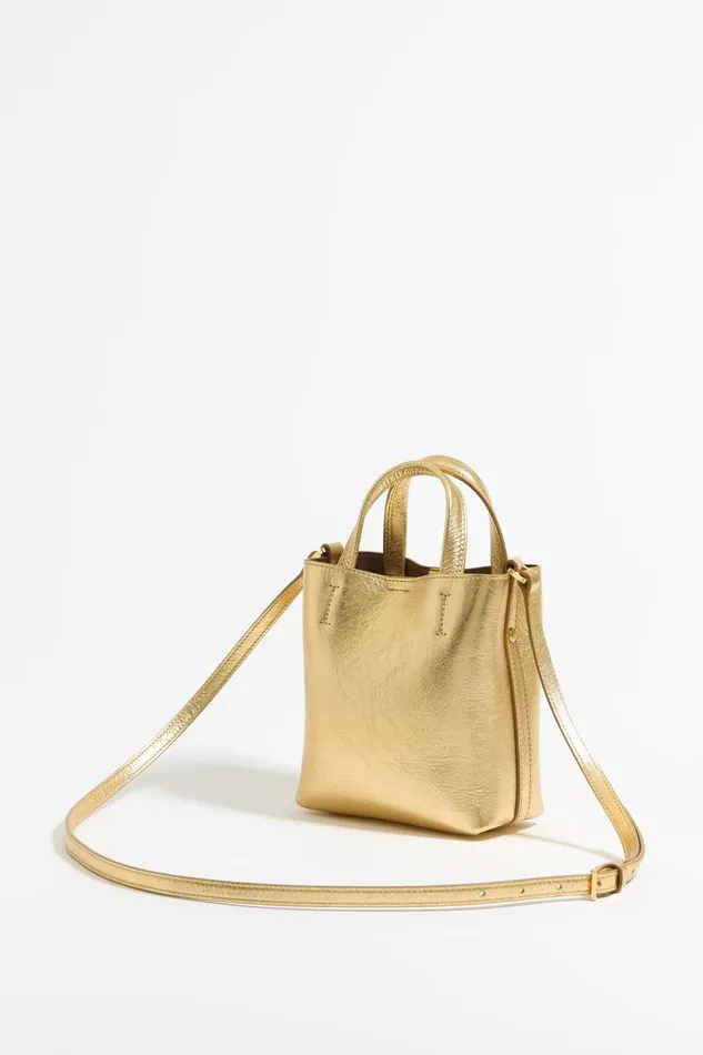 Mini Gold Leather Chihuahua Bag Gold Women Bimba Y Lola Crossbody Bags