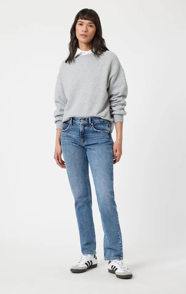 Mirella Straight Leg In Mid Brushed Classic Blue Women Mavi Jeans Denim