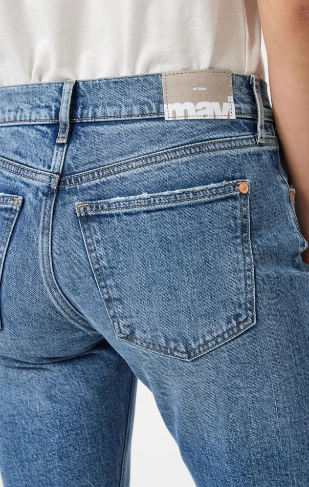 Mirella Straight Leg In Mid Brushed Classic Blue Women Mavi Jeans Denim Mirella Straight Leg In Mid Brushed Classic Blue Women Mavi Jeans Denim
