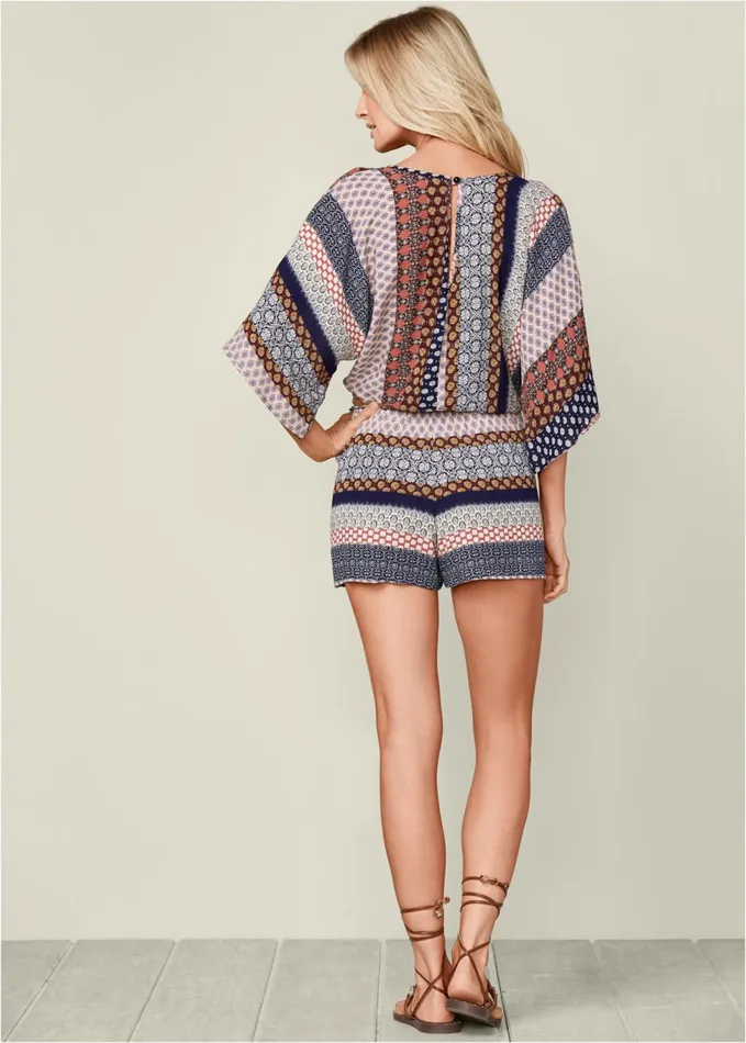 MIXED PRINT ROMPER Navy Multi Women VENUS Casual Jumpsuits and Rompers