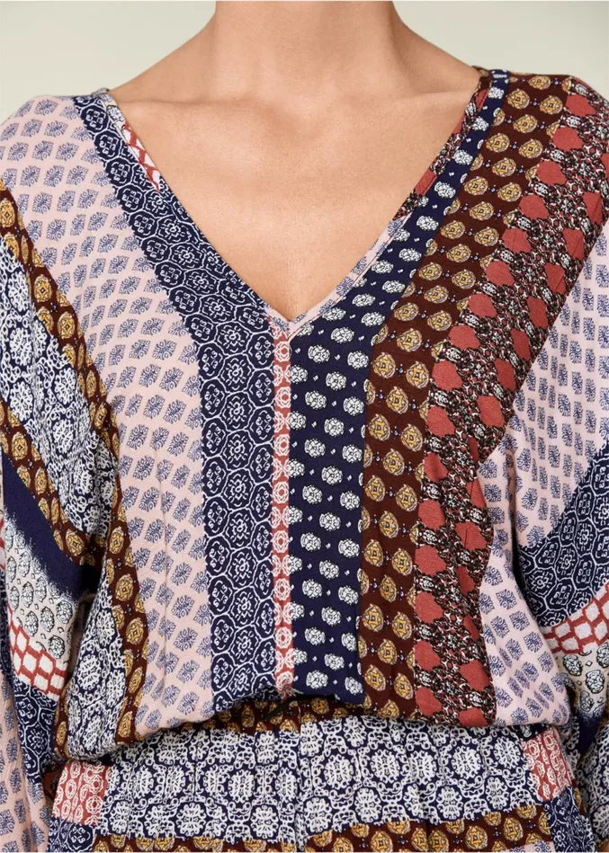 MIXED PRINT ROMPER Navy Multi Women VENUS Casual Jumpsuits and Rompers