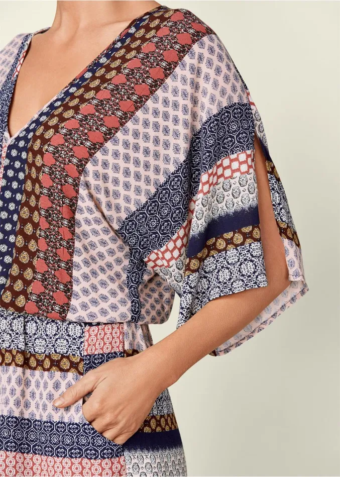 MIXED PRINT ROMPER Navy Multi Women VENUS Casual Jumpsuits and Rompers