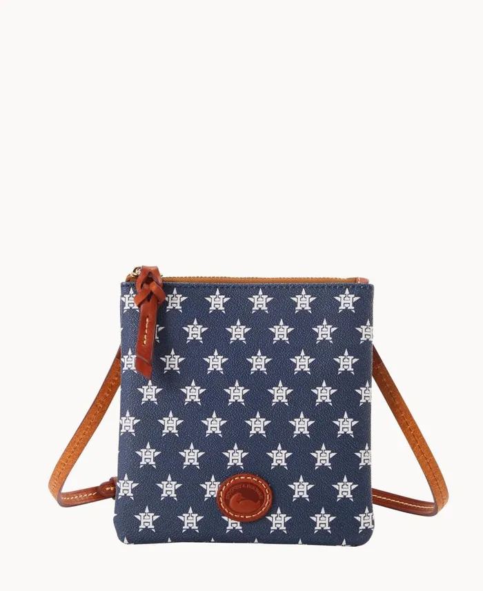 MLB Astros Small North South Top Zip Crossbody Astros Woman Dooney and Bourke Crossbodies