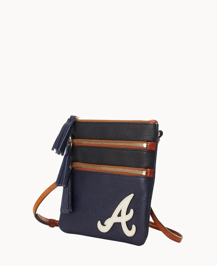 MLB Braves Triple Zip Crossbody Braves Woman Dooney and Bourke Crossbodies MLB Braves Triple Zip Crossbody Braves Woman Dooney and Bourke Crossbodies