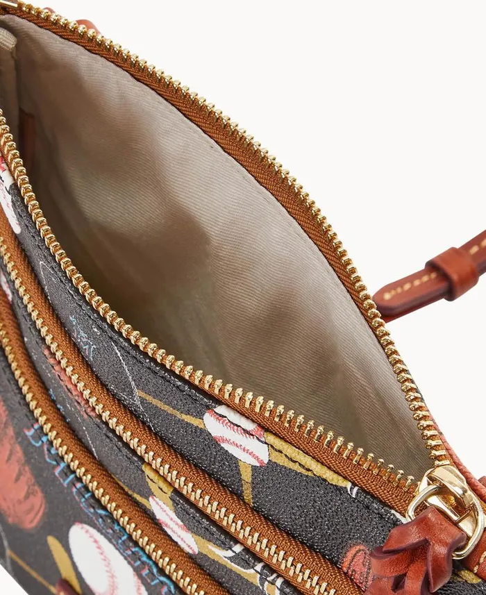 MLB Marlins N S Triple Zip Crossbody Marlins Woman Dooney and Bourke Crossbodies MLB Marlins N S Triple Zip Crossbody Marlins Woman Dooney and Bourke Crossbodies