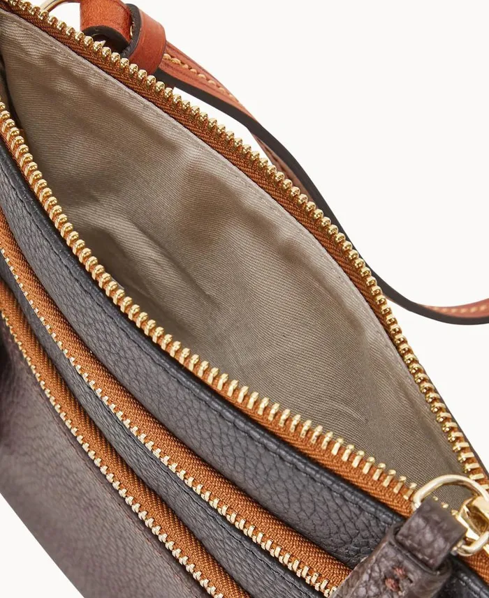 MLB Padres Triple Zip Crossbody Padres Woman Dooney and Bourke Crossbodies MLB Padres Triple Zip Crossbody Padres Woman Dooney and Bourke Crossbodies