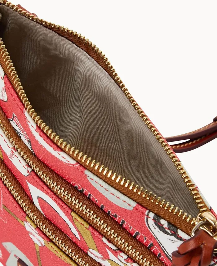 MLB Reds N S Triple Zip Crossbody Reds Woman Dooney and Bourke Crossbodies MLB Reds N S Triple Zip Crossbody Reds Woman Dooney and Bourke Crossbodies