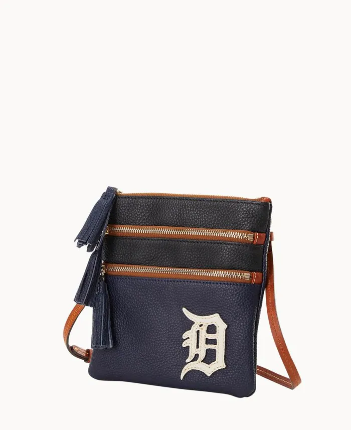 MLB Tigers Triple Zip Crossbody Tigers Woman Dooney and Bourke Crossbodies MLB Tigers Triple Zip Crossbody Tigers Woman Dooney and Bourke Crossbodies
