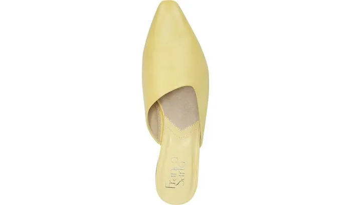 Mules Women Franco Sarto Franco Bridget 2 Mule Light Yellow Leather