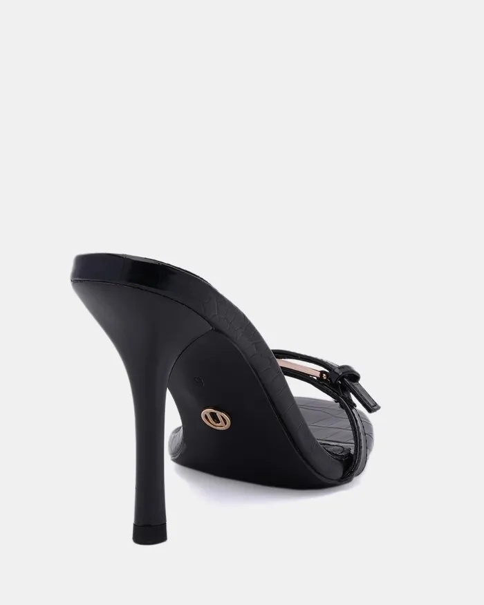 Mules Women NOVO Shoes ZABLAZE Black Croc Mules