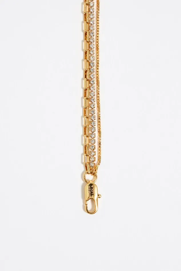 Multicolor Stones And Crystals Multilayer Chain Necklace Gold Women Bimba Y Lola Jewelry Multicolor Stones And Crystals Multilayer Chain Necklace Gold Women Bimba Y Lola Jewelry
