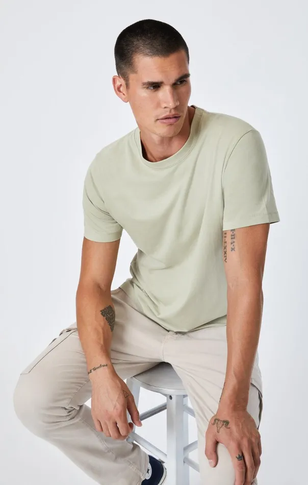 Natural Dyed Crew Neck TShirt In Tea Men Mavi Jeans TShirts