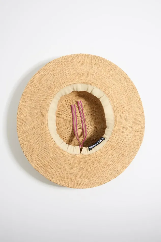 Natural Raffia Boater Hat Natural Women Bimba Y Lola Hats And Caps Natural Raffia Boater Hat Natural Women Bimba Y Lola Hats And Caps