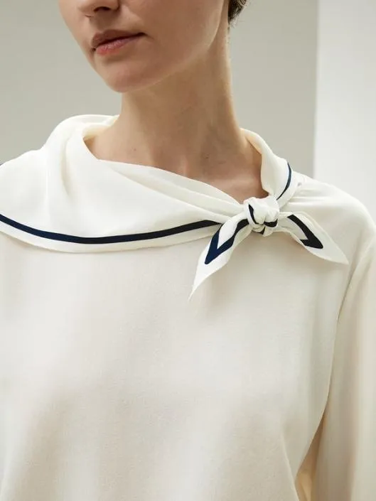 Nautical Collar Silk Shirt 8211 Classic Style For Women Women Blouses Lilysilk Shirts