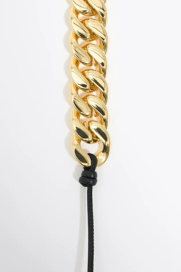 Necklace With Gold Chain And Leather Cord Gold Women Bimba Y Lola Jewelry Necklace With Gold Chain And Leather Cord Gold Women Bimba Y Lola Jewelry