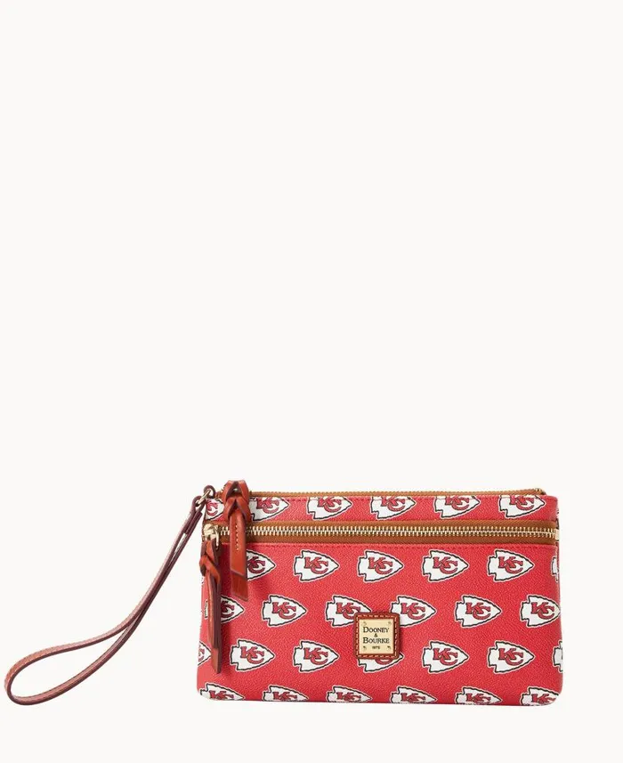 NFL Chiefs Double Zip Wristlet Kansas City Chiefs ManWoman Dooney and Bourke Wallets NFL Chiefs Double Zip Wristlet Kansas City Chiefs ManWoman Dooney and Bourke Wallets
