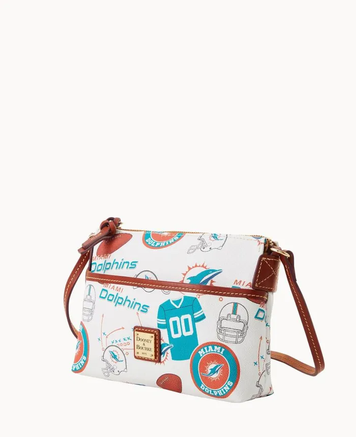 NFL Dolphins Ginger Crossbody Dolphins Woman Dooney and Bourke Crossbodies NFL Dolphins Ginger Crossbody Dolphins Woman Dooney and Bourke Crossbodies