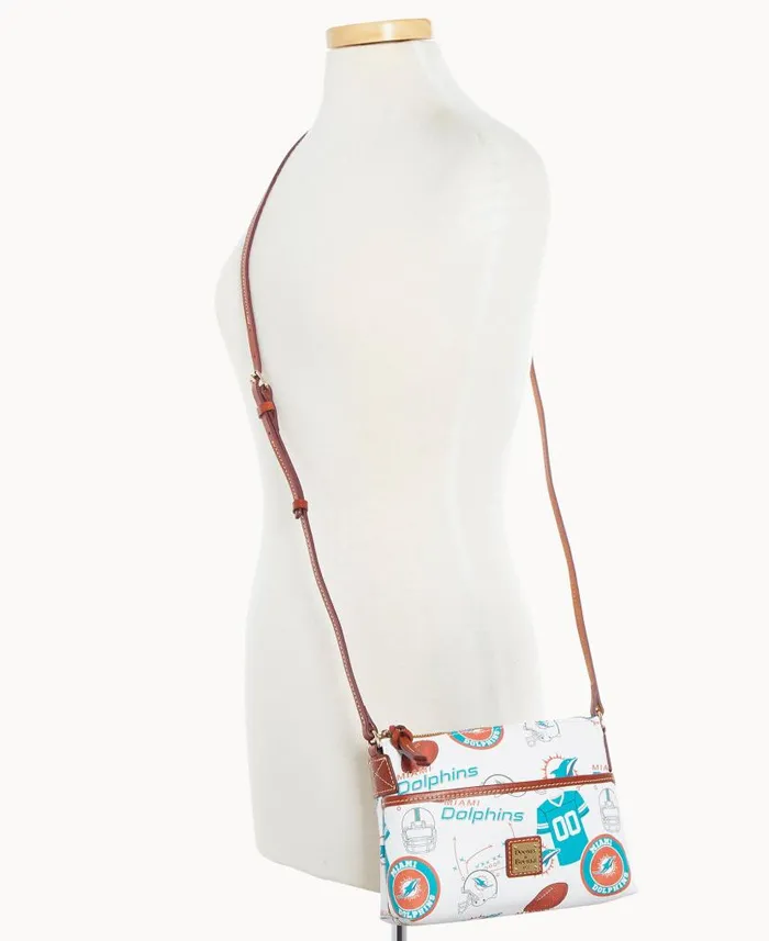 NFL Dolphins Ginger Crossbody Dolphins Woman Dooney and Bourke Crossbodies NFL Dolphins Ginger Crossbody Dolphins Woman Dooney and Bourke Crossbodies