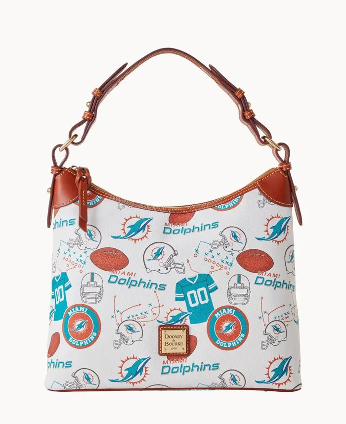 NFL Dolphins Hobo Dolphins Woman Dooney and Bourke Shoulder Bags