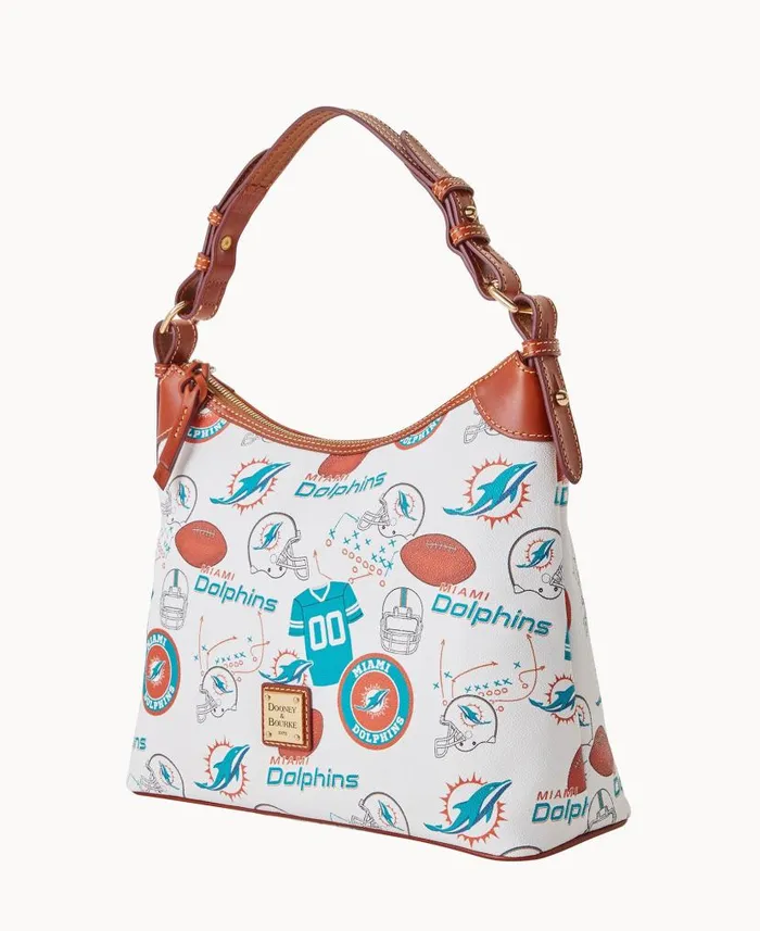NFL Dolphins Hobo Dolphins Woman Dooney and Bourke Shoulder Bags NFL Dolphins Hobo Dolphins Woman Dooney and Bourke Shoulder Bags