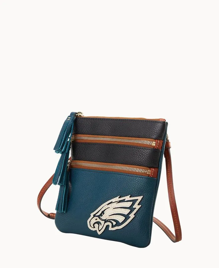 NFL Eagles Triple Zip Crossbody Eagles Woman Dooney and Bourke Crossbodies NFL Eagles Triple Zip Crossbody Eagles Woman Dooney and Bourke Crossbodies