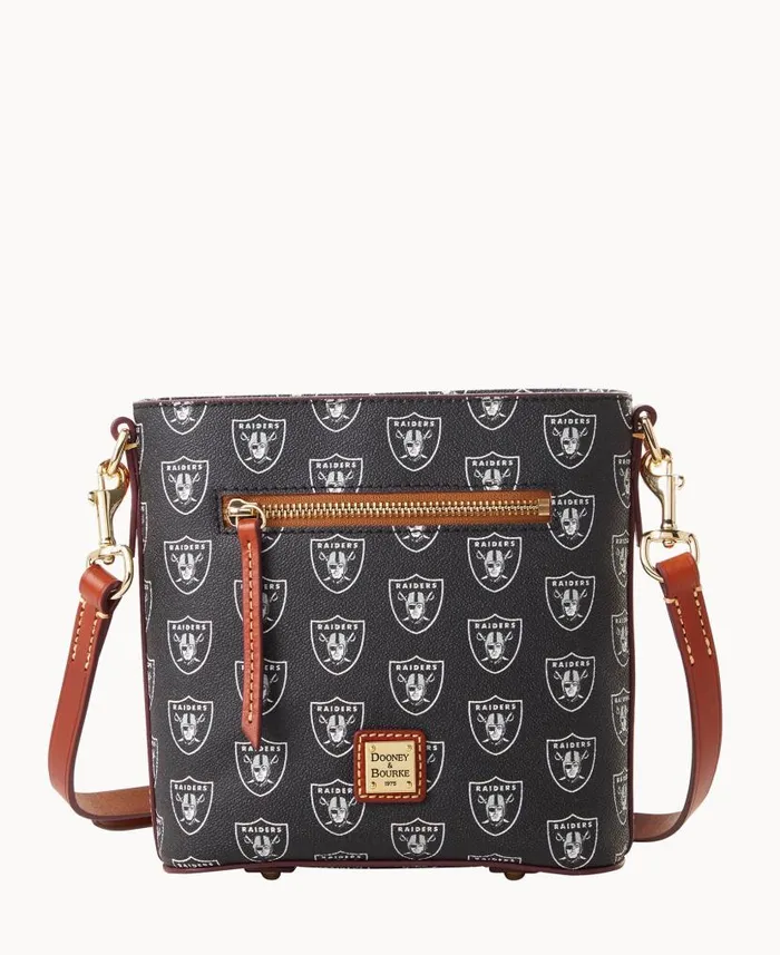 NFL Raiders Small Zip Crossbody Raiders Woman Dooney and Bourke Crossbodies