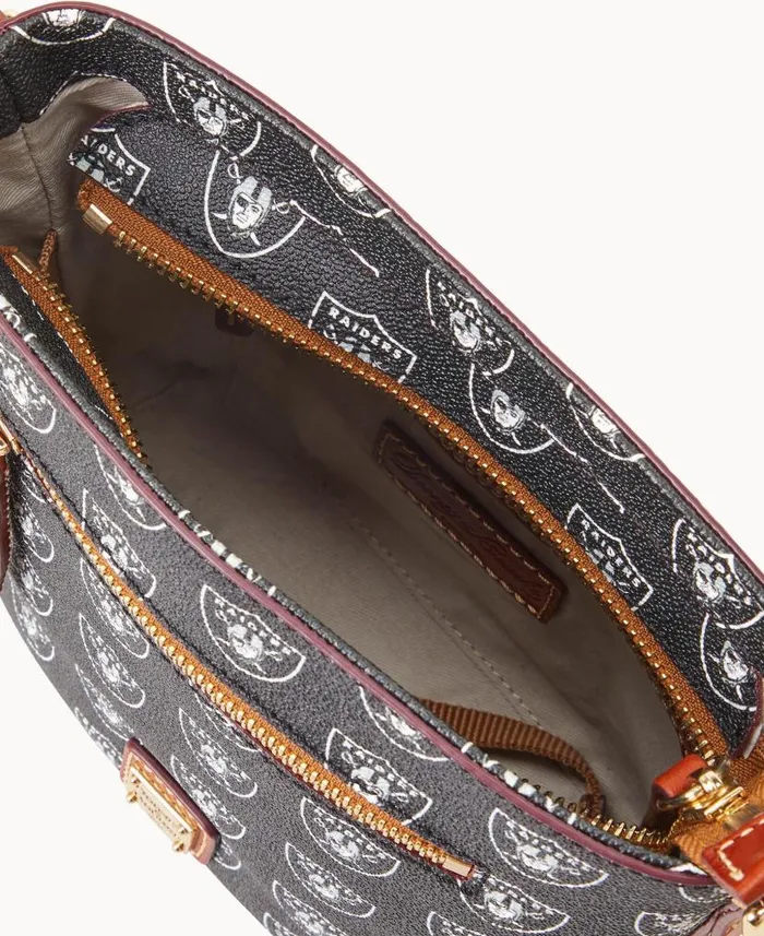 NFL Raiders Small Zip Crossbody Raiders Woman Dooney and Bourke Crossbodies NFL Raiders Small Zip Crossbody Raiders Woman Dooney and Bourke Crossbodies