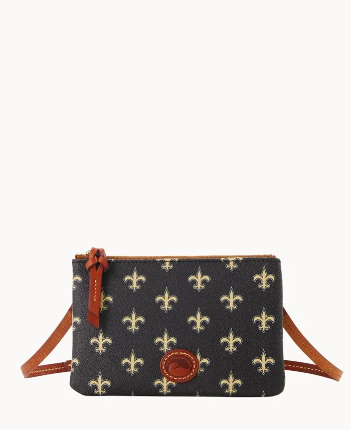 NFL Saints Top Zip Crossbody Saints Woman Dooney and Bourke Crossbodies