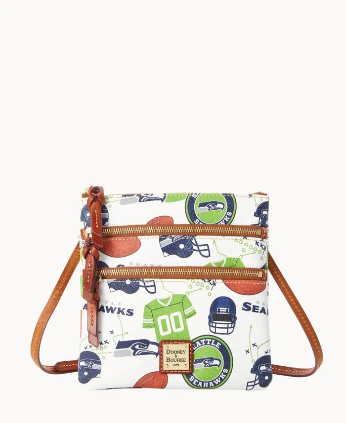 NFL Seahawks N S Triple Zip Crossbody Seahawks Woman Dooney and Bourke Crossbodies NFL Seahawks N S Triple Zip Crossbody Seahawks Woman Dooney and Bourke Crossbodies