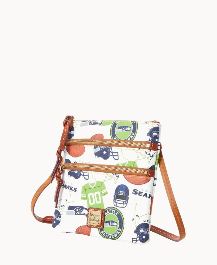 NFL Seahawks N S Triple Zip Crossbody Seahawks Woman Dooney and Bourke Crossbodies NFL Seahawks N S Triple Zip Crossbody Seahawks Woman Dooney and Bourke Crossbodies