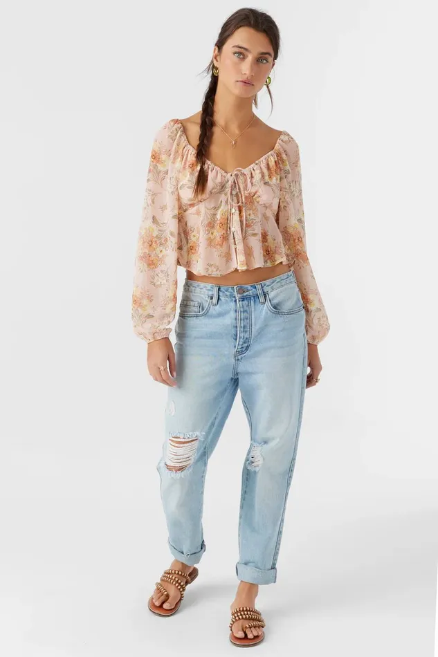 NOA NAYA FLORAL LONG SLEEVE TOP Rose Dust Women O039NEILL Clothing