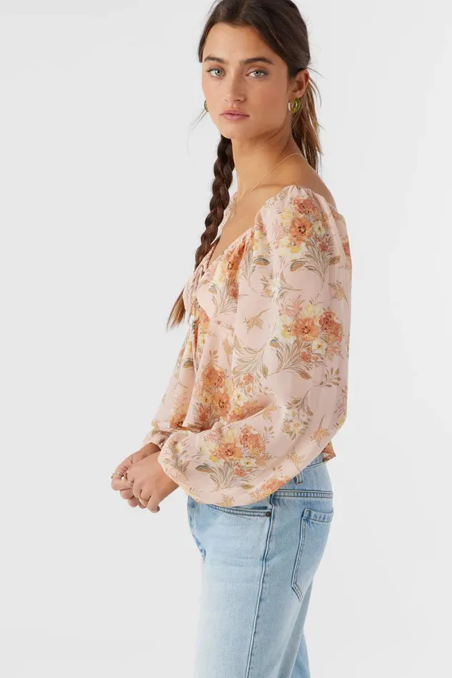 NOA NAYA FLORAL LONG SLEEVE TOP Rose Dust Women O039NEILL Clothing
