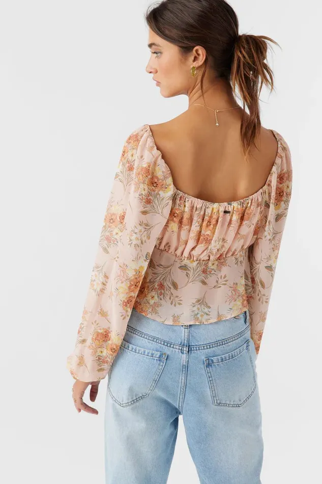 NOA NAYA FLORAL LONG SLEEVE TOP Rose Dust Women O039NEILL Clothing