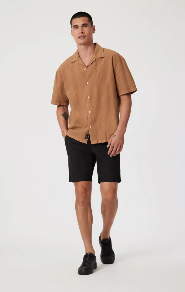Noah Shorts In Black Luxe Twill Men Mavi Jeans Shorts