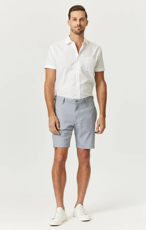 Noah Shorts In Blue Stripe Linen Men Mavi Jeans Shorts