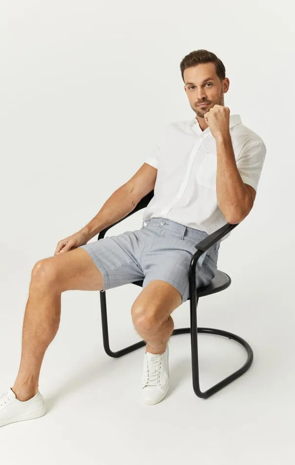 Noah Shorts In Blue Stripe Linen Men Mavi Jeans Shorts Noah Shorts In Blue Stripe Linen Men Mavi Jeans Shorts
