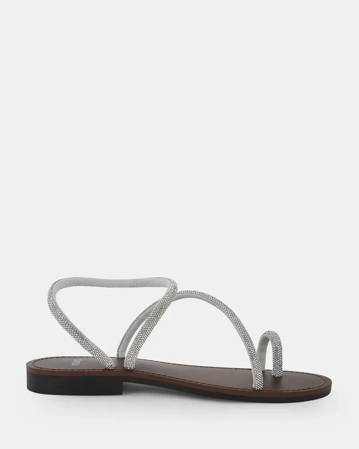 NOVO Shoes Flat Sandals Women TOWNES SILVER Flat Sandals