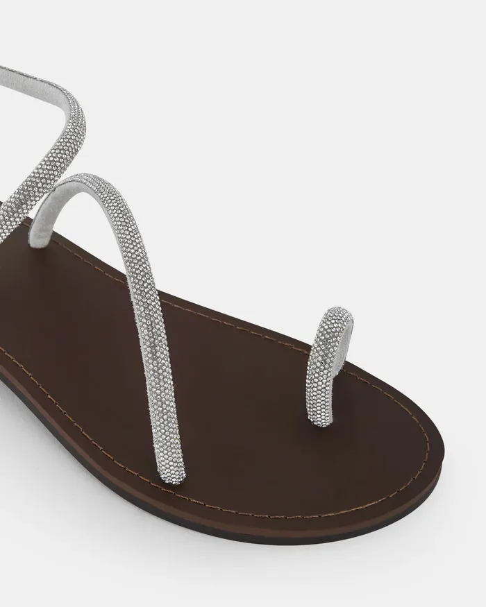 NOVO Shoes Flat Sandals Women TOWNES SILVER Flat Sandals