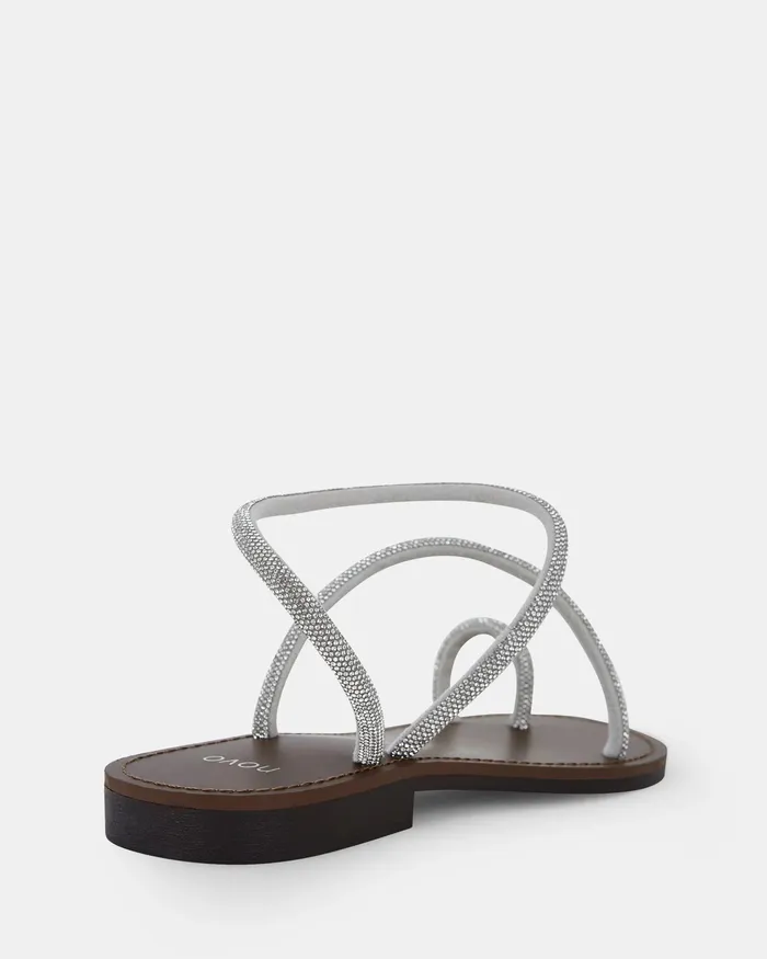 NOVO Shoes Flat Sandals Women TOWNES SILVER Flat Sandals