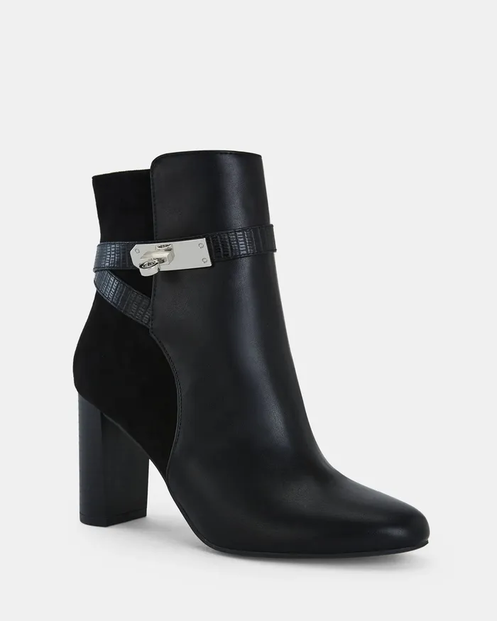 NOVO Shoes KOBIE BLACK Heeled Boots Women Ankle Boots